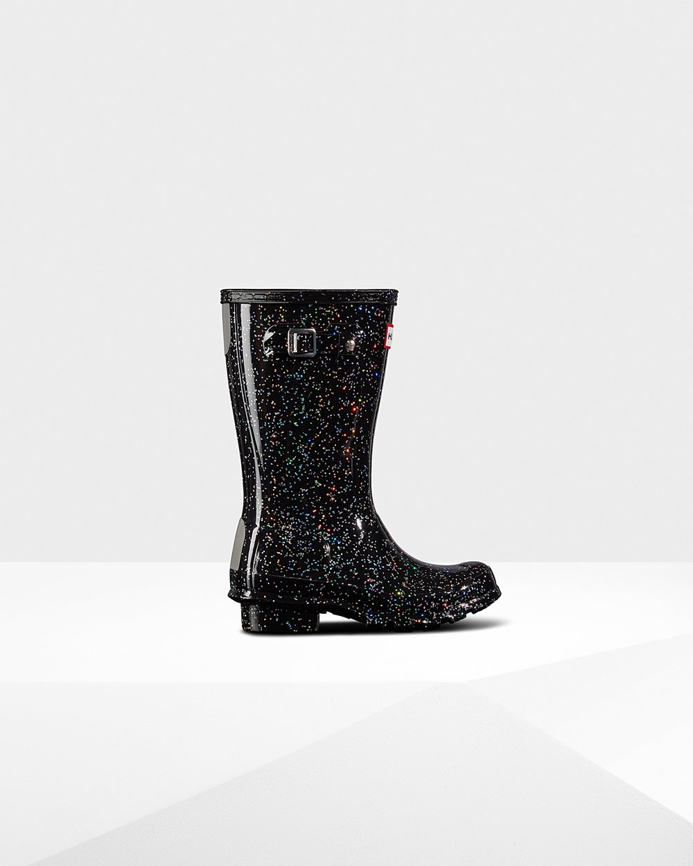 Kids Hunter Original Big Giant Glitter | Rain Boots Black | NZ-74628-VAFH